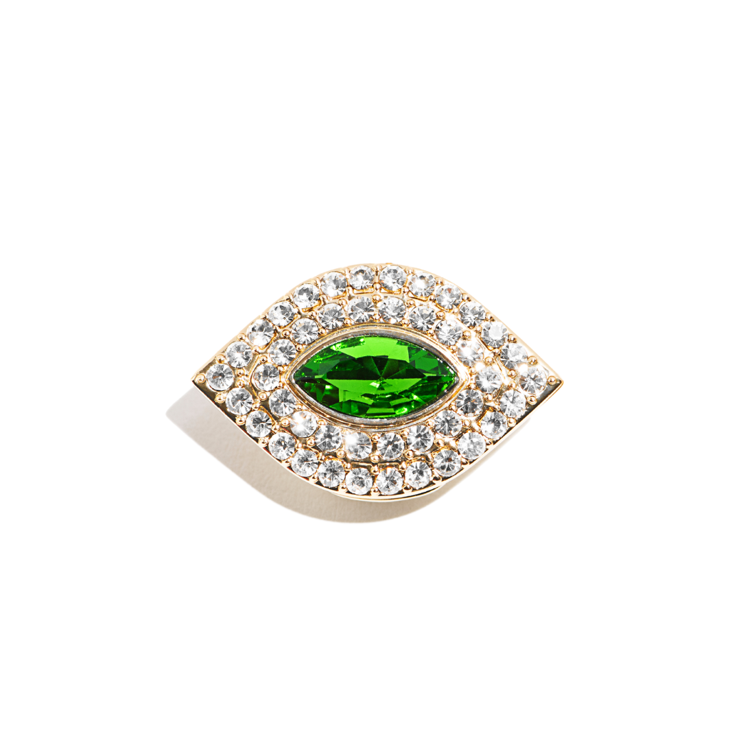 Evil Eye Gold Emerald Shoe Charm