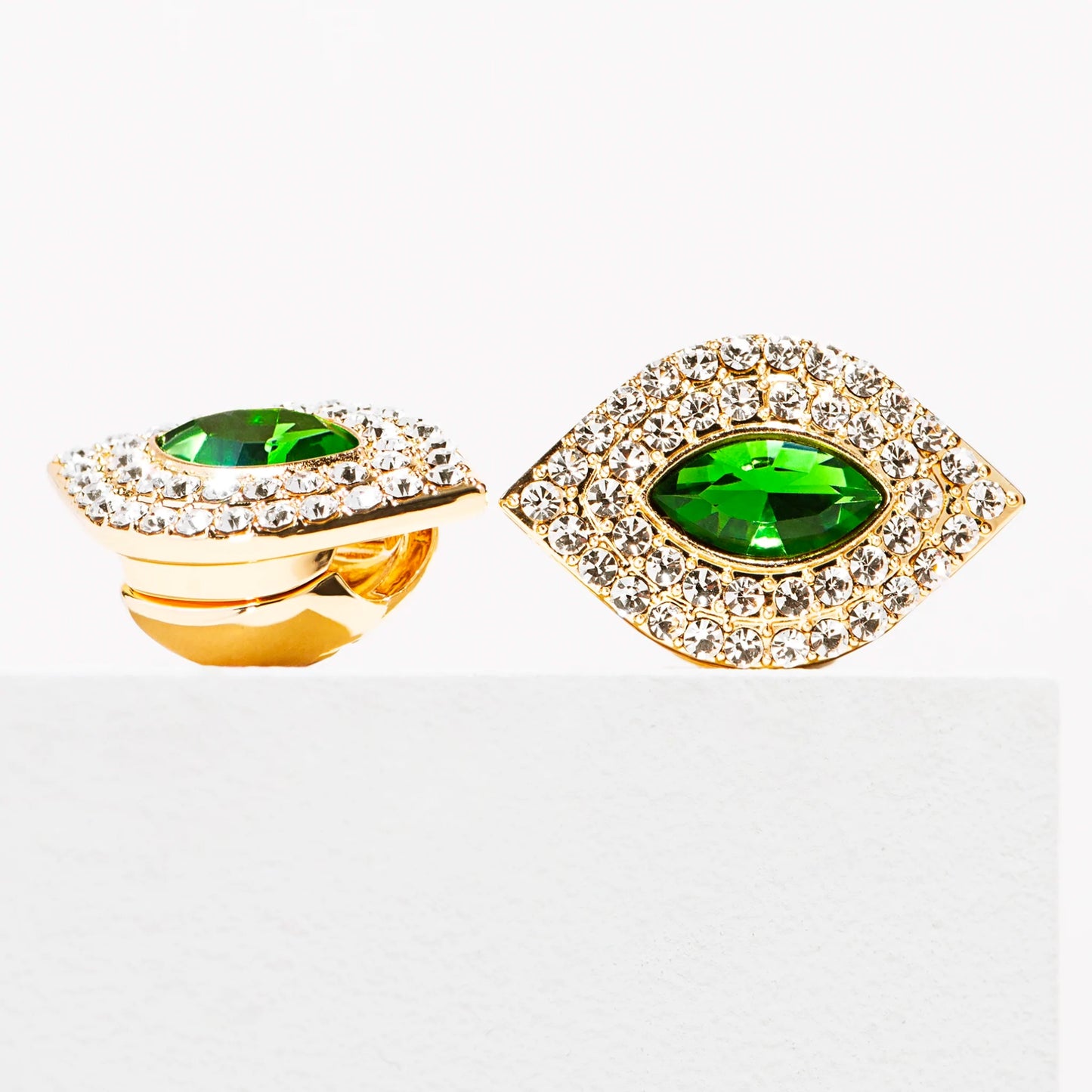 Evil Eye Gold Emerald Shoe Charm