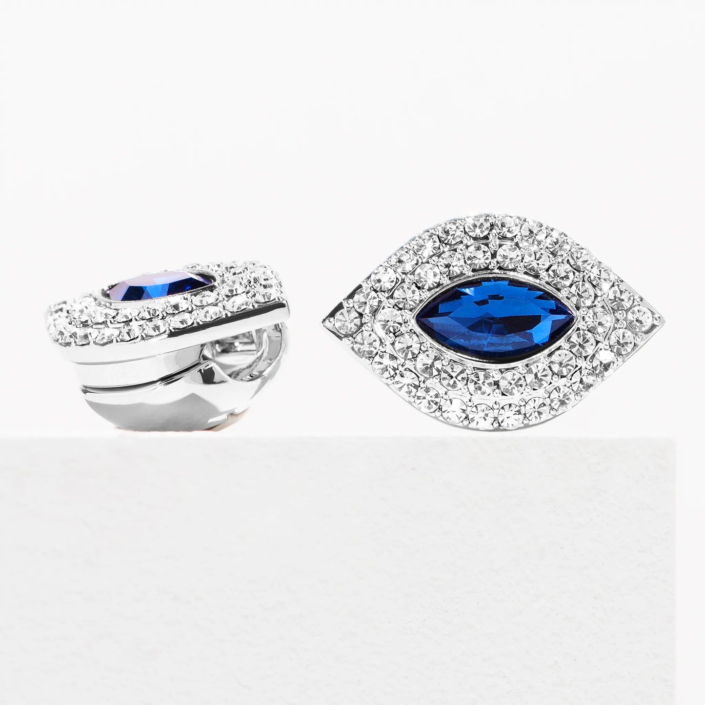 Evil Eye Silver Sapphire Shoe Charm