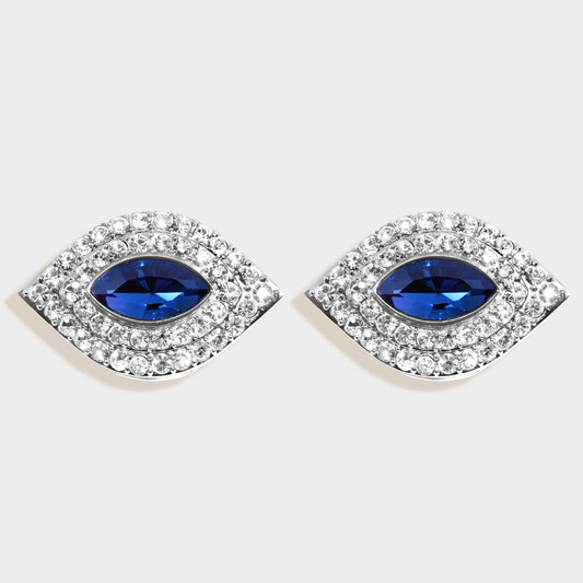 Evil Eye Silver Sapphire Shoe Charms