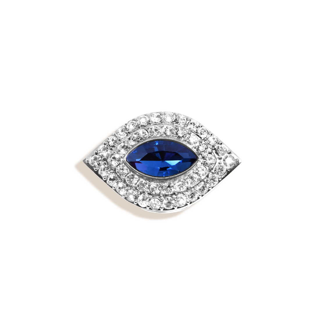 Evil Eye Silver Sapphire Shoe Charm